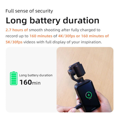 5K Pocket Vlogging Camera 3-Axis Stabilization Face Tracking