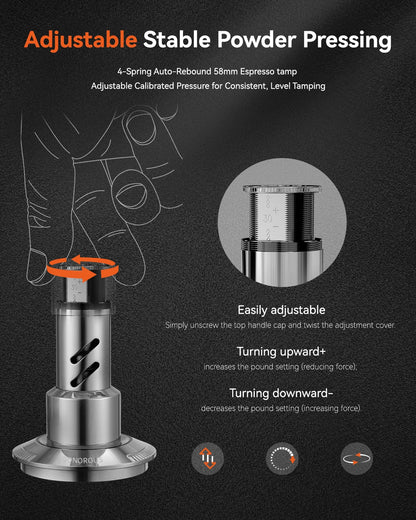 51mm Spring Loaded Espresso Tamper 30lb Stainless Steel