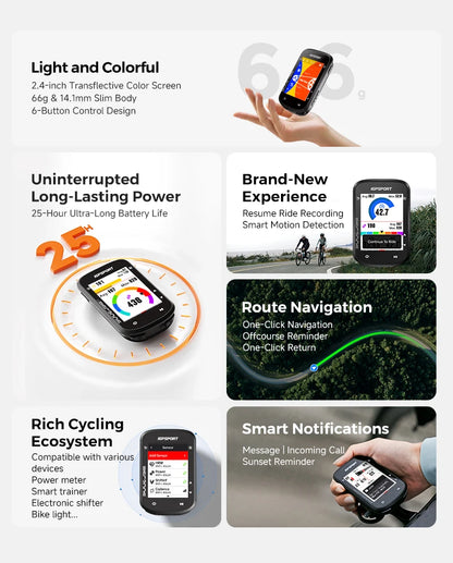 GPS Bike Computer BSC200S with Colour Display & Bluetooth