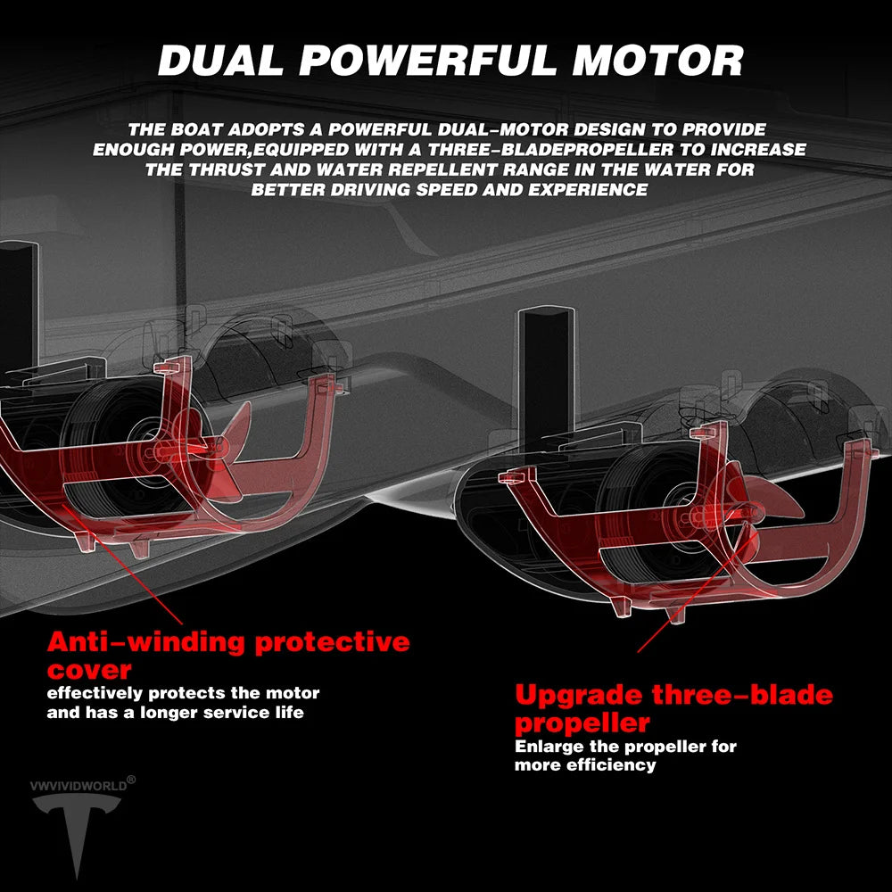 Long Battery GPS Bait Boat 12000mAh Auto Return