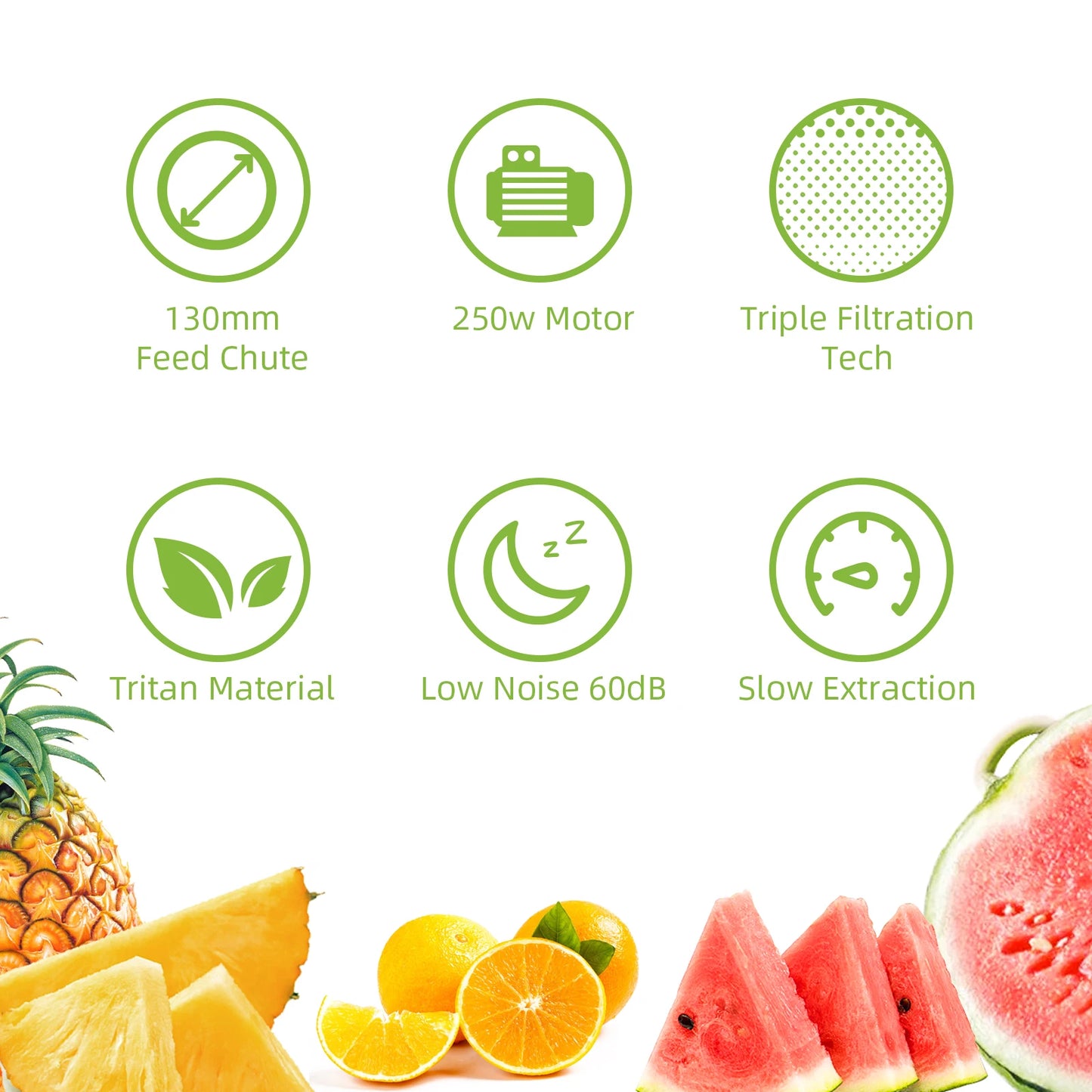 Cold Press Juicer with 130mm Wide Feed Chute