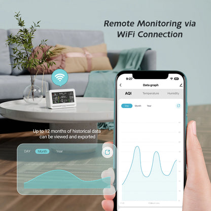 Wireless CO2 Air Quality Detector 10-in-1 White