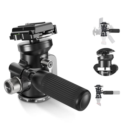 Geared Tripod Head with 360 Pan and Fine Control