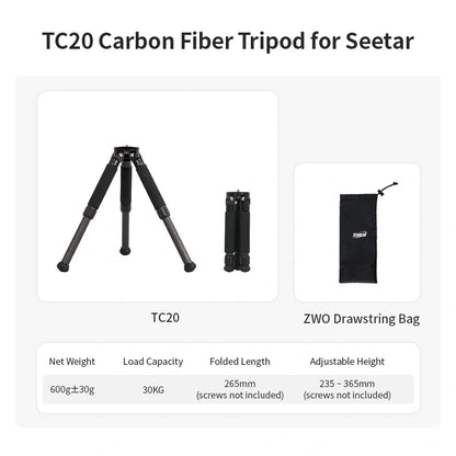TC20 Tripod for Photography Heavy Duty Carbon Fiber