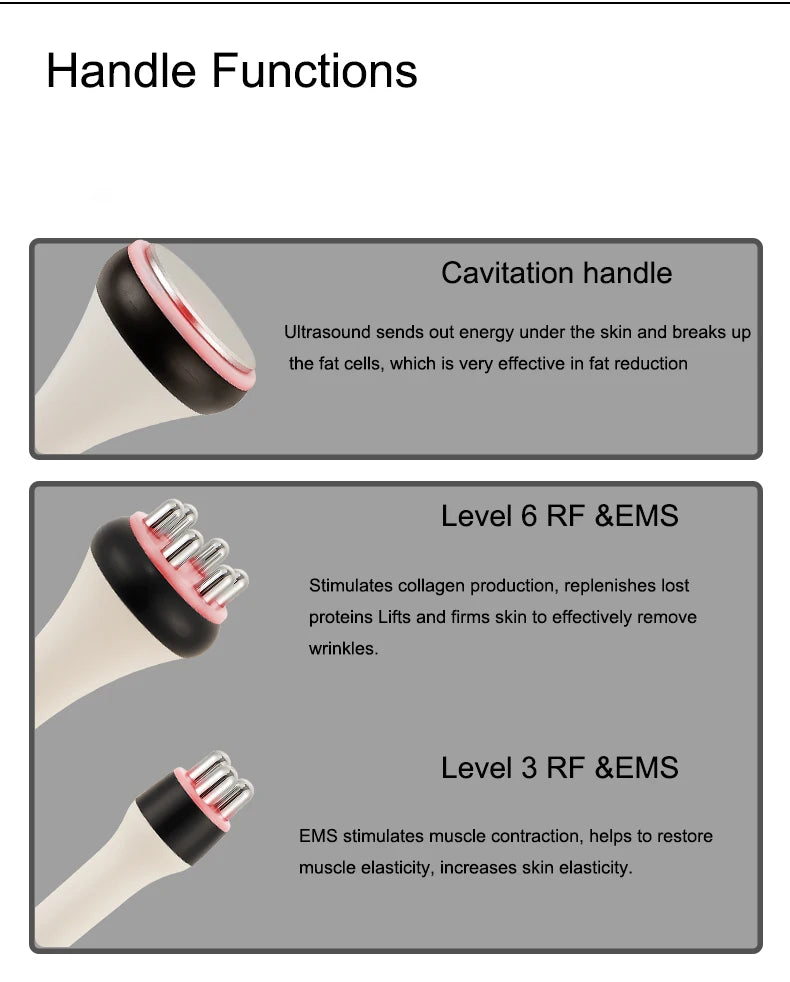 White 40K Cavitation Beauty Machine for Face and Body Shaping