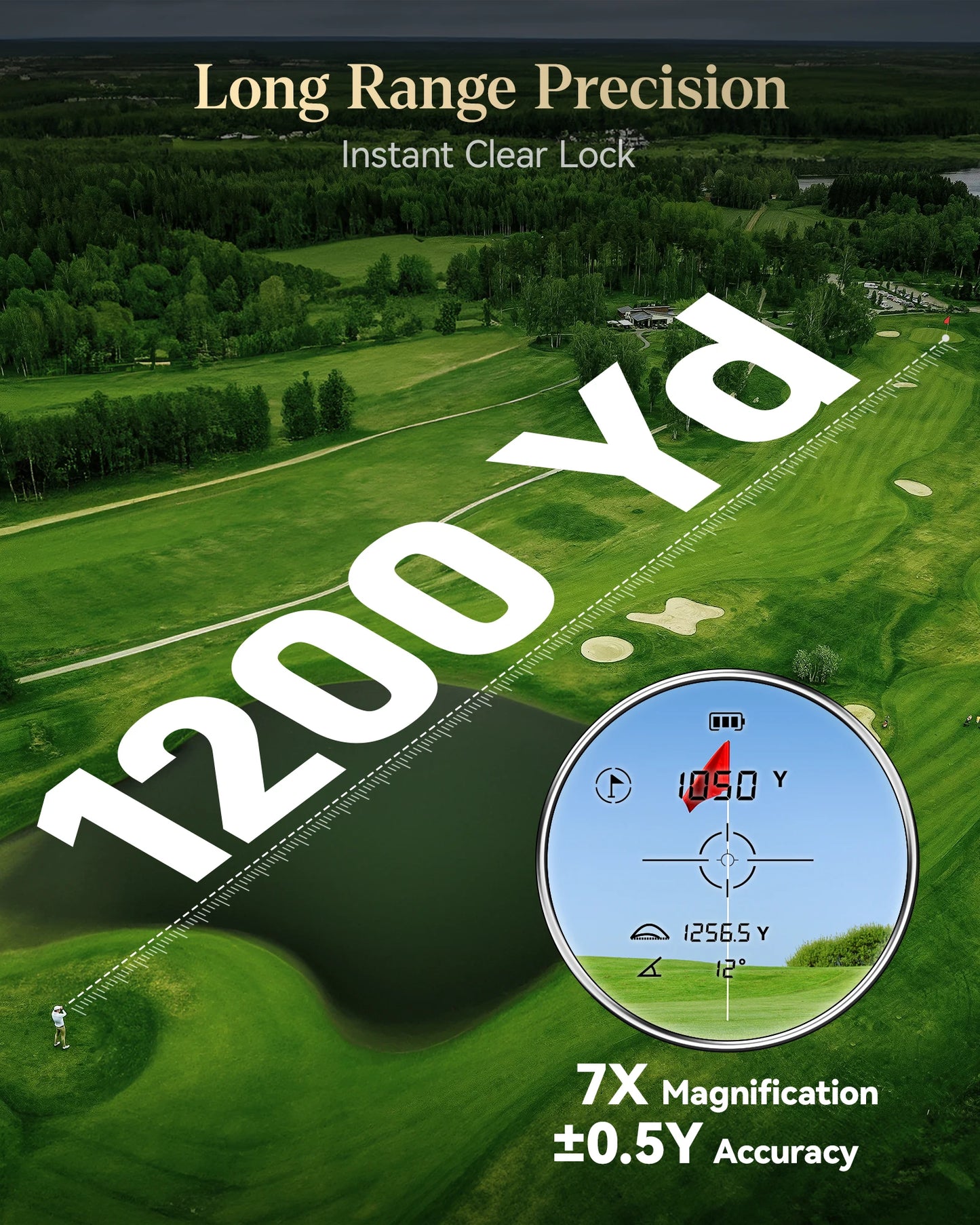 Golf Laser Rangefinder with Slope and Pin Lock