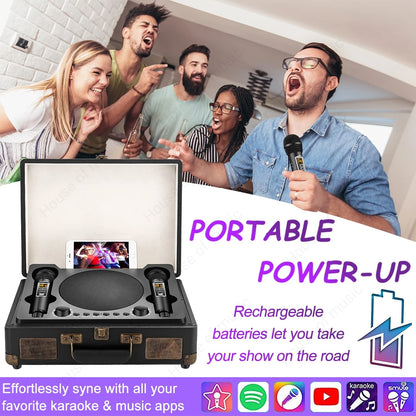 Portable Bluetooth Suitcase Speaker for Home and Outdoor Karaoke