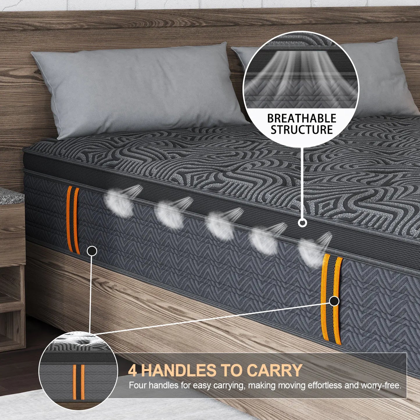 34cm Euro Top Memory Foam Mattress Medium Firm Single