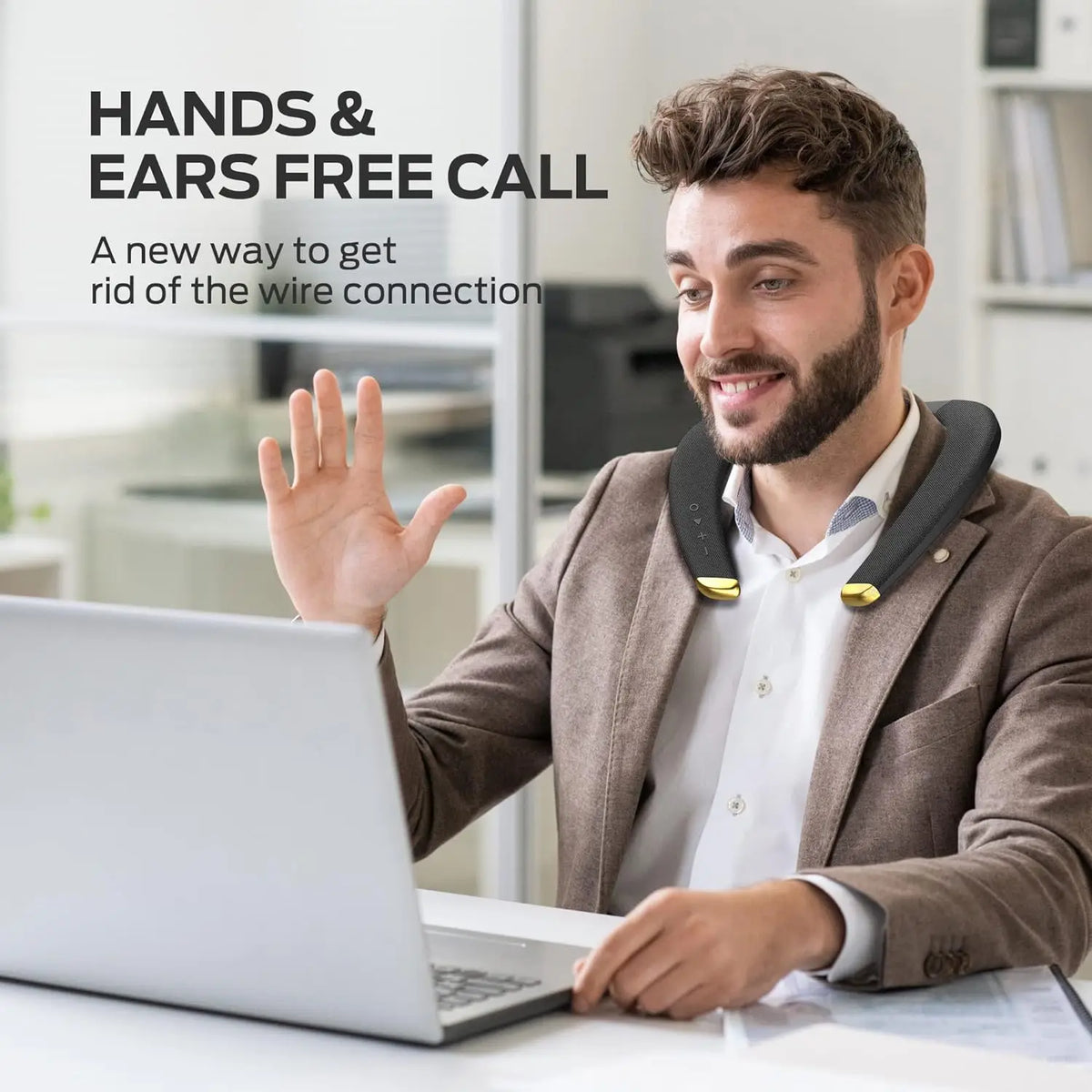 Bluetooth Neckband Speaker with Hi-Res Audio & Mic