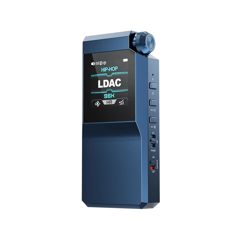Portable Bluetooth Headphone Amplifier with DAC and Balanced Output Blue