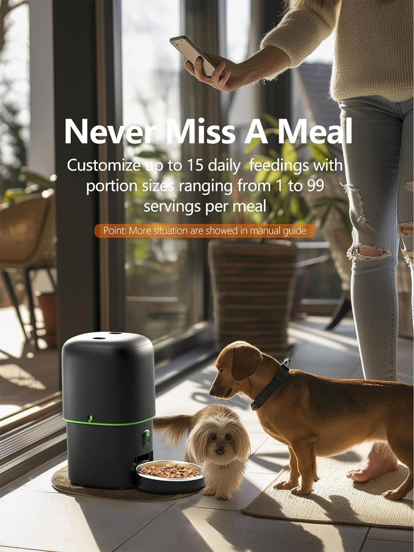 Smart Pet Feeder 2L with 1080p Camera
