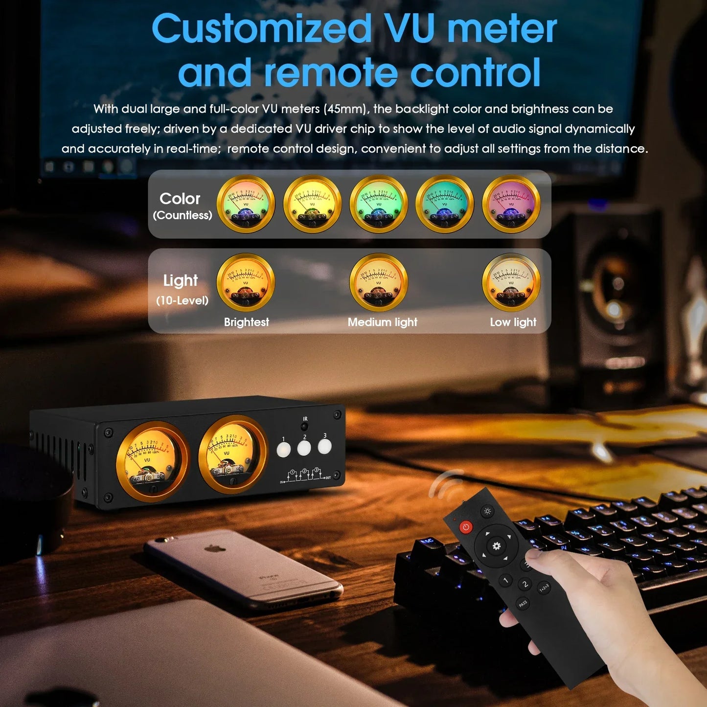 3-Channel Loop Switcher Box with Dual VU Meter