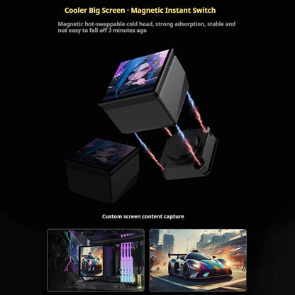 White 240mm AIO Liquid Cooler with 4" Display