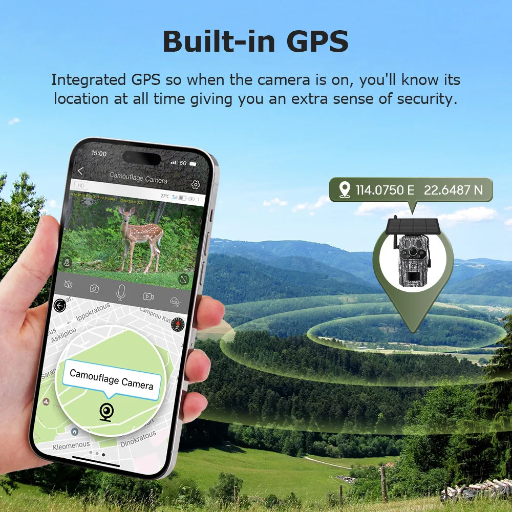 Motion Activated 5MP Outdoor Camera 4G Solar 32GB