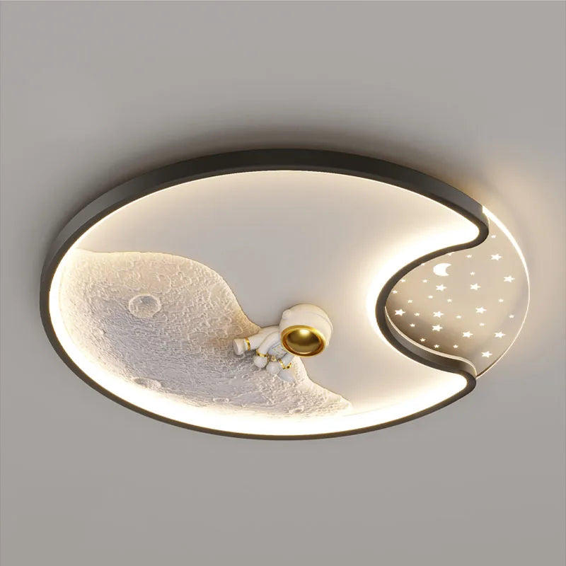 40cm Modern Astronaut LED Ceiling Light Black