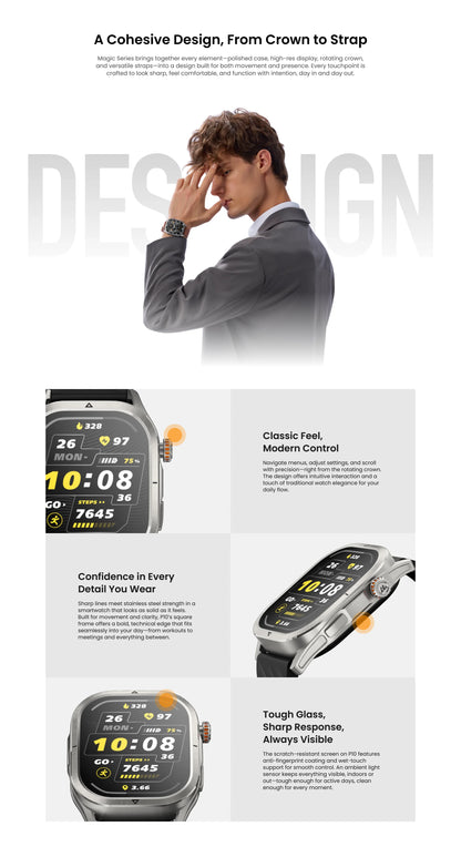 Waterproof Smartwatch with Dual Band GPS Black Strap