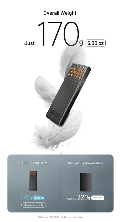 Blue 10000mAh Carbon Fiber Mobile Power Bank