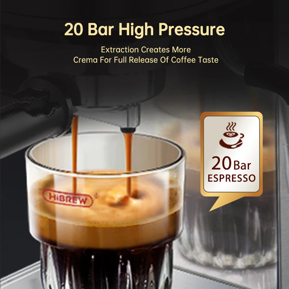 Slim 20 Bar Espresso Coffee Maker with Hot Water