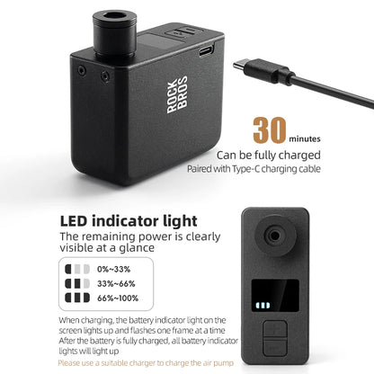 Portable Mini Electric Bike Pump 120PSI with Type C Charging