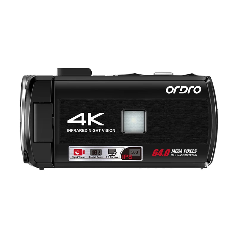 4K Vlogging Camcorder with IR Night Vision 18X Zoom