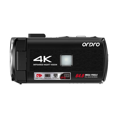 4K Vlogging Camcorder with IR Night Vision 18X Zoom