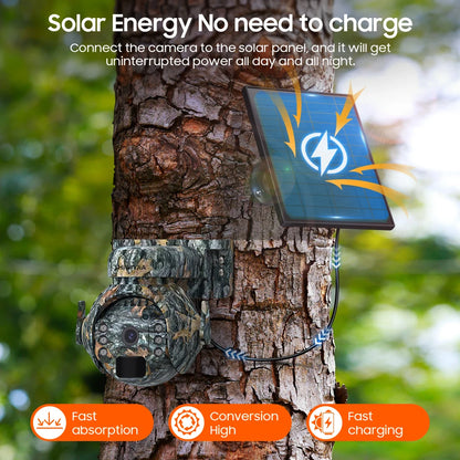 Wireless 5MP Solar Security Camera 4G AI PTZ 32GB