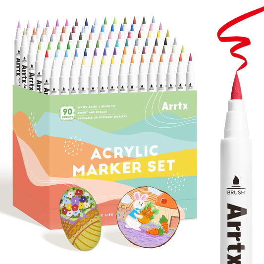 Acrylic Paint Pens Set 90B Brush Tip Markers