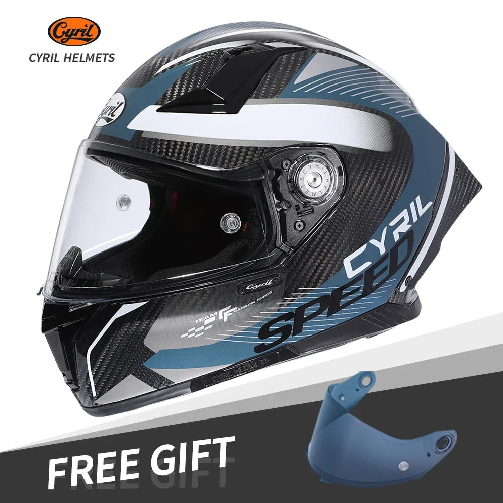 Unisex Carbon Fiber Kevlar Full Face Motorcycle Helmet XXXL
