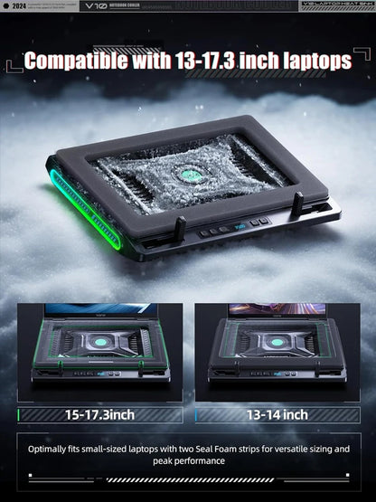 RGB Laptop Cooling Stand White with Turbo Fan USB Hub