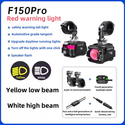Wired Red Switch LED Motorcycle Spotlight F150Pro