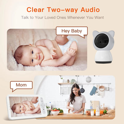 5 Inch Video Babyphone with Temperature Humidity and HD Display