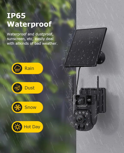 12MP Solar Outdoor Security Camera with 60X Zoom & PIR