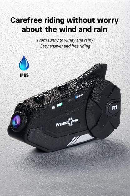 Waterproof Motorbike Intercom with Integrated Dash Cam