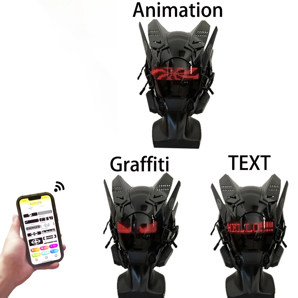 Cyberpunk LED Cosplay Mask with App Control