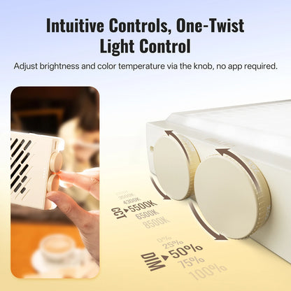 Portable 40W LED Video Light 2700K-8500K Rechargeable