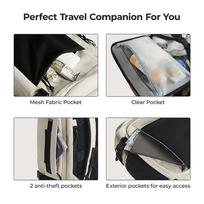 Expandable Carry On Backpack 15.6 Inch Laptop Green
