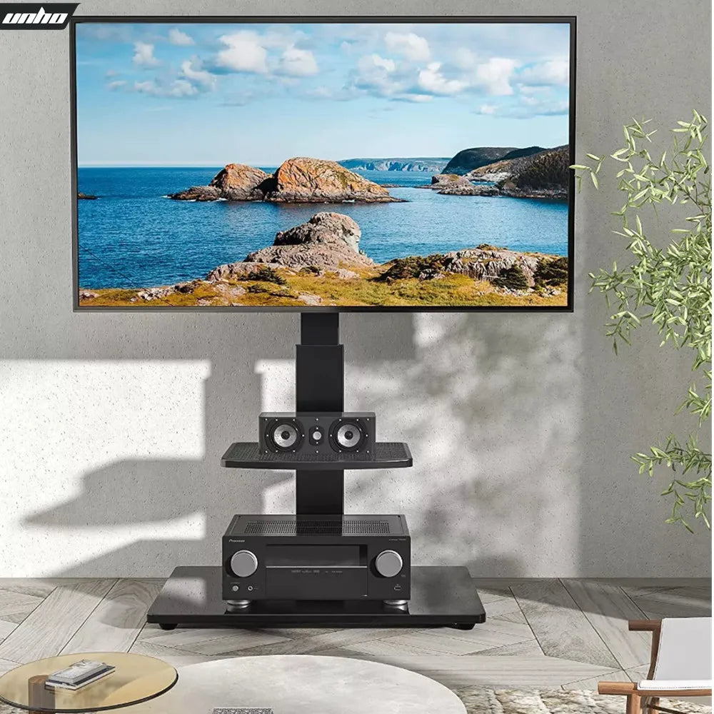 Adjustable Floor TV Stand with Swivel Mount and Cable Management