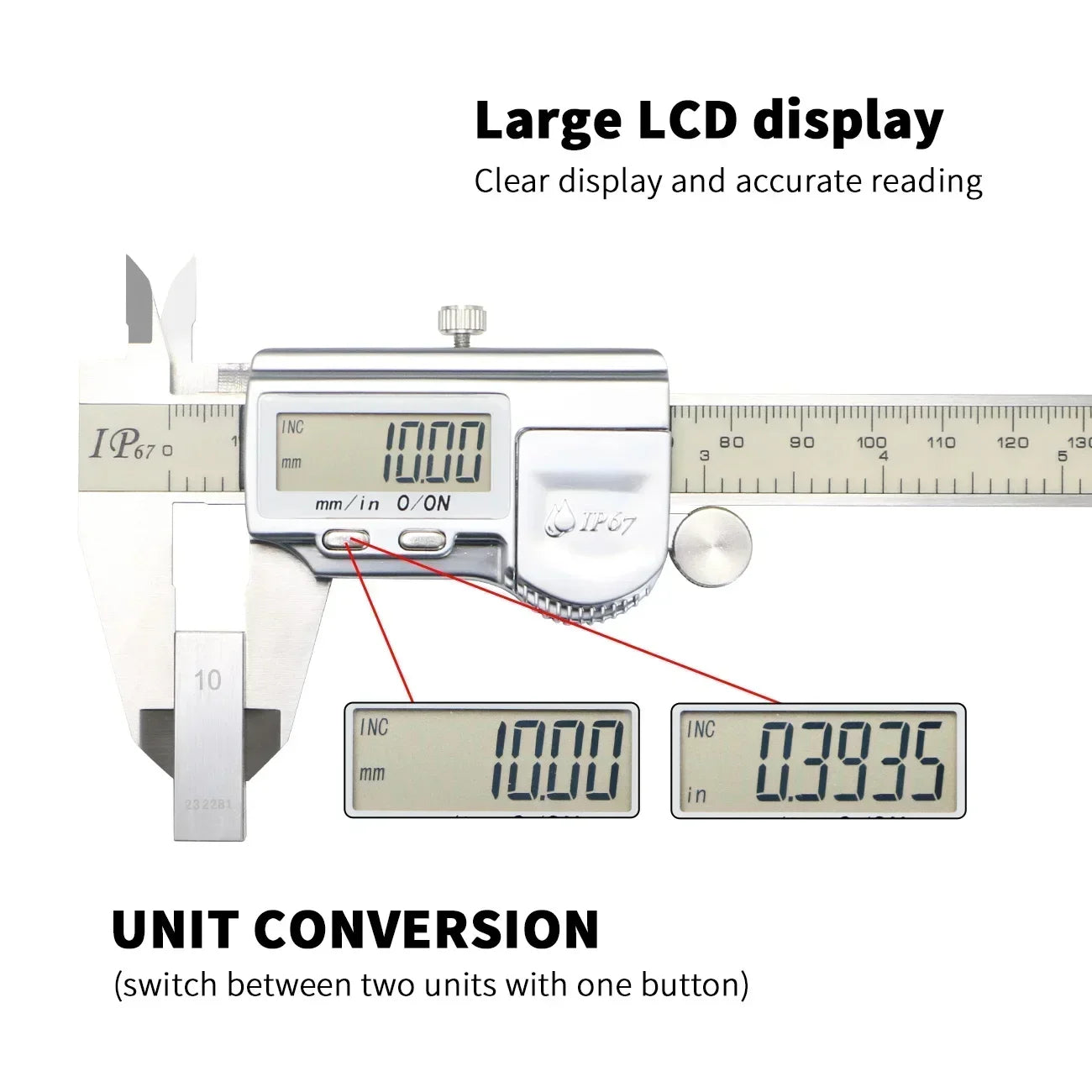 IP67 Waterproof Digital Vernier Caliper 0-200mm Precision Measuring Tool
