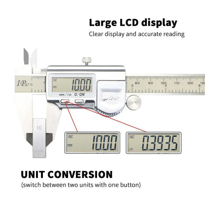 IP67 Waterproof Digital Vernier Caliper 0-200mm Precision Measuring Tool