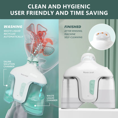 White Electric Nasal Irrigation System with 50 SaltPods