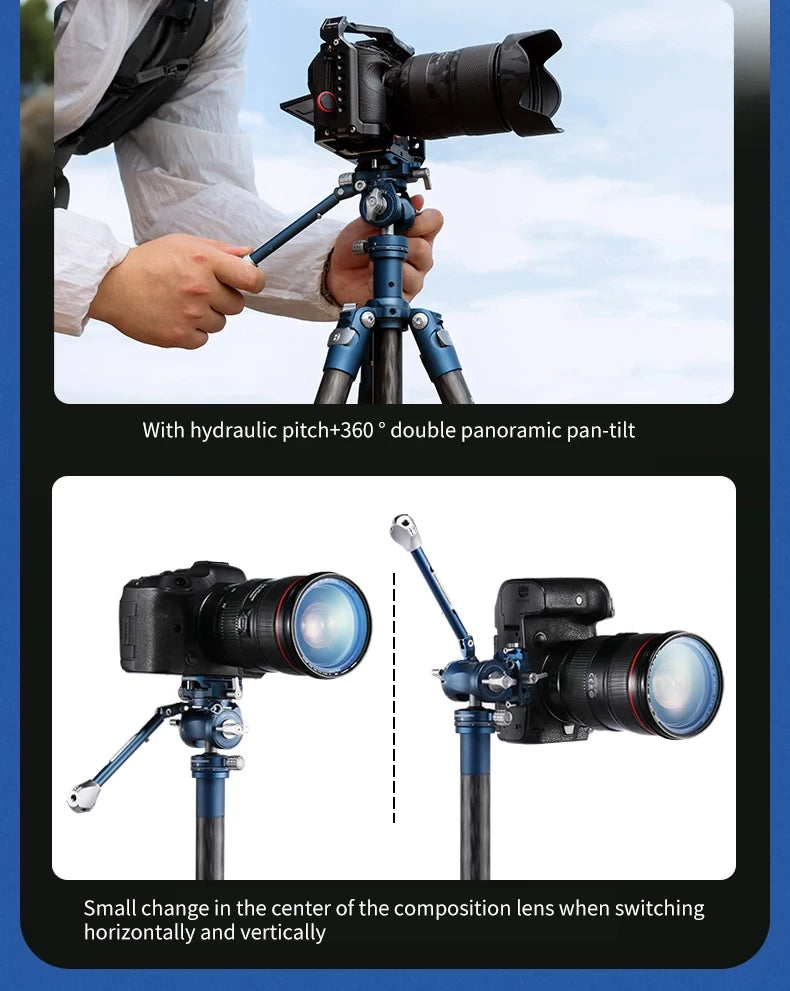 Professional Camera Tripod Aluminum Head Single Handle