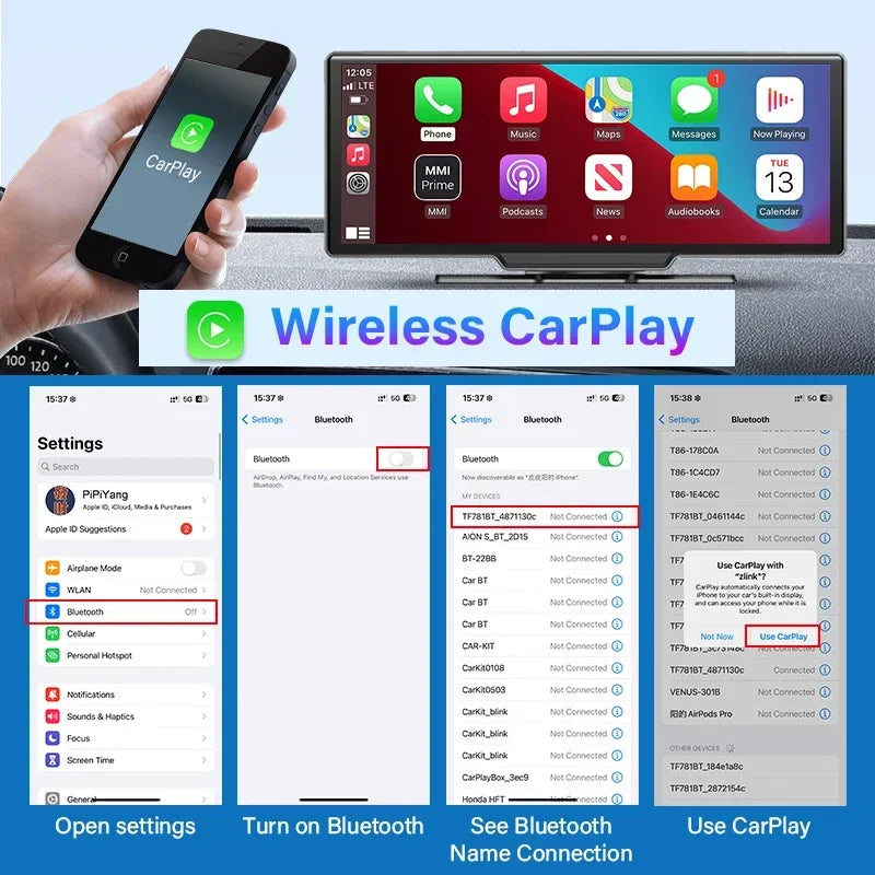 10.26 Inch 4K Dash Cam Rear Camera 64G