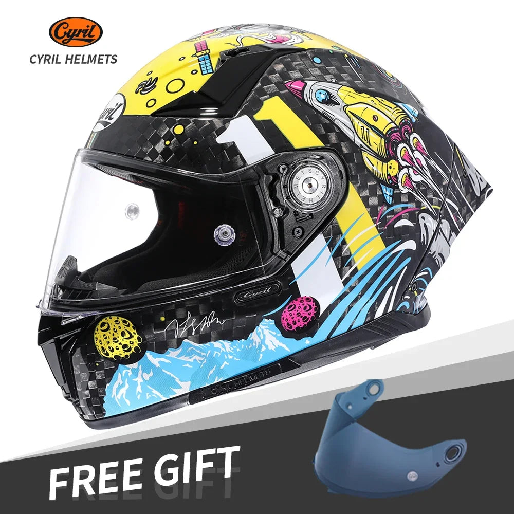 Full Face Carbon Fiber Kevlar Motorcycle Helmet