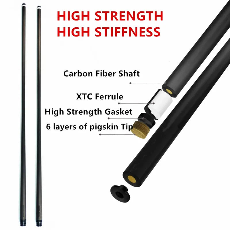 Carbon Fiber Pool Cue Shaft Low Deflection 737mm