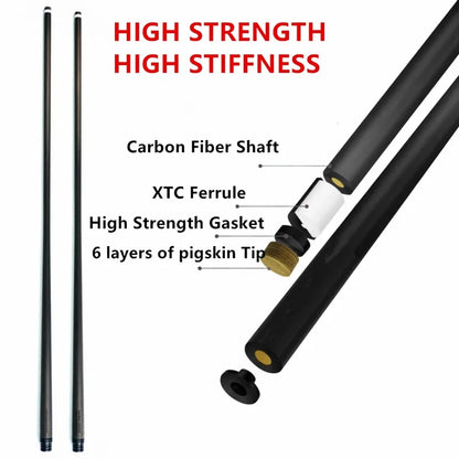 Carbon Fiber Pool Cue Shaft Low Deflection 737mm