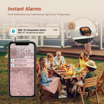 WiFi Meat Thermometer 4-Probe BBQ Digital Thermometer