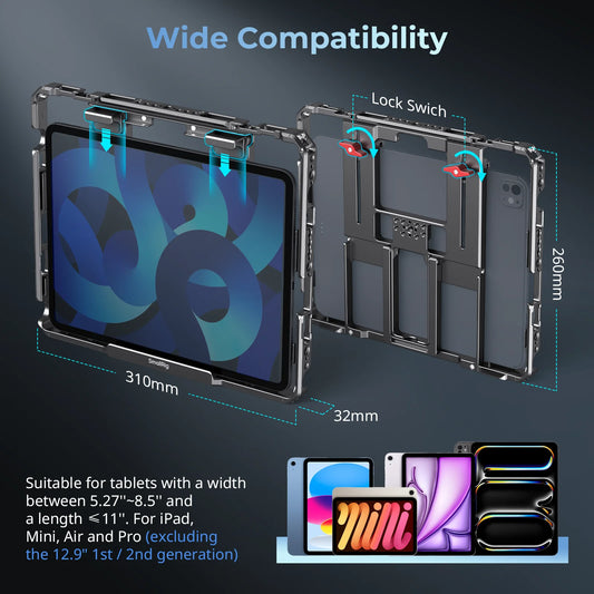 Universal Metal Cage for iPad Tripod Mount Adapter