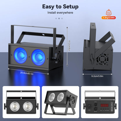 4 Pack COB LED Stage Lights for Weddings and Parties