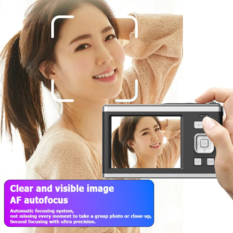 White 4K Dual Screen Waterproof Digital Camera with 32GB Storage