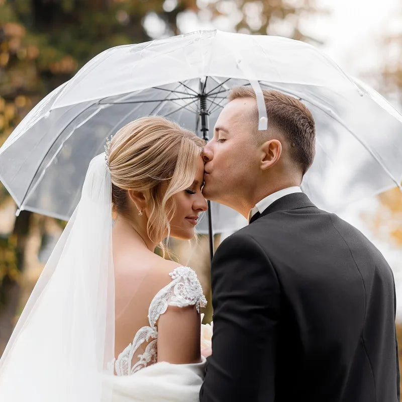 Bulk 20 Clear Party Umbrellas with J Hook Handles